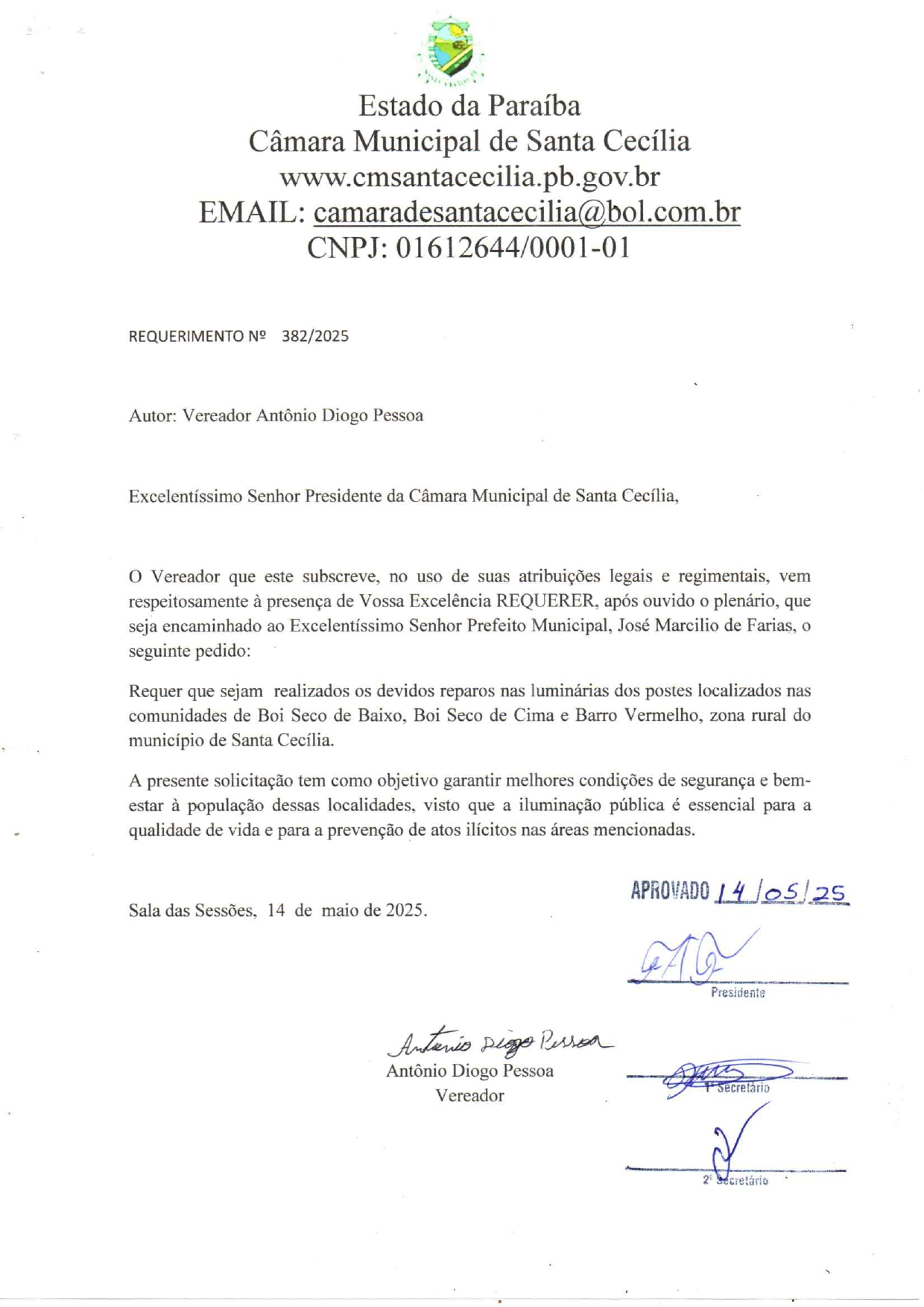 Requerimento nº 382/2025