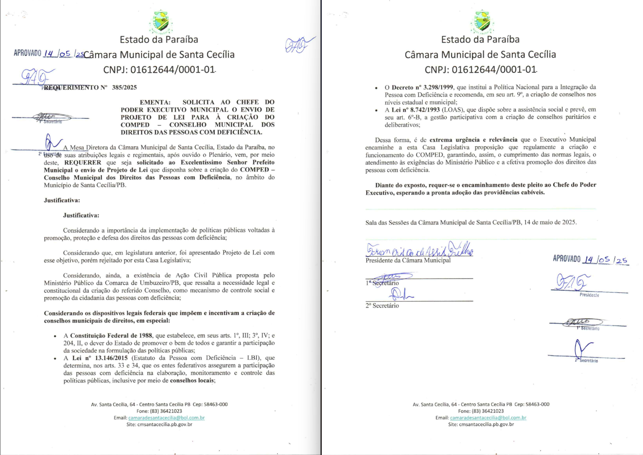 Requerimento nº 385/2025