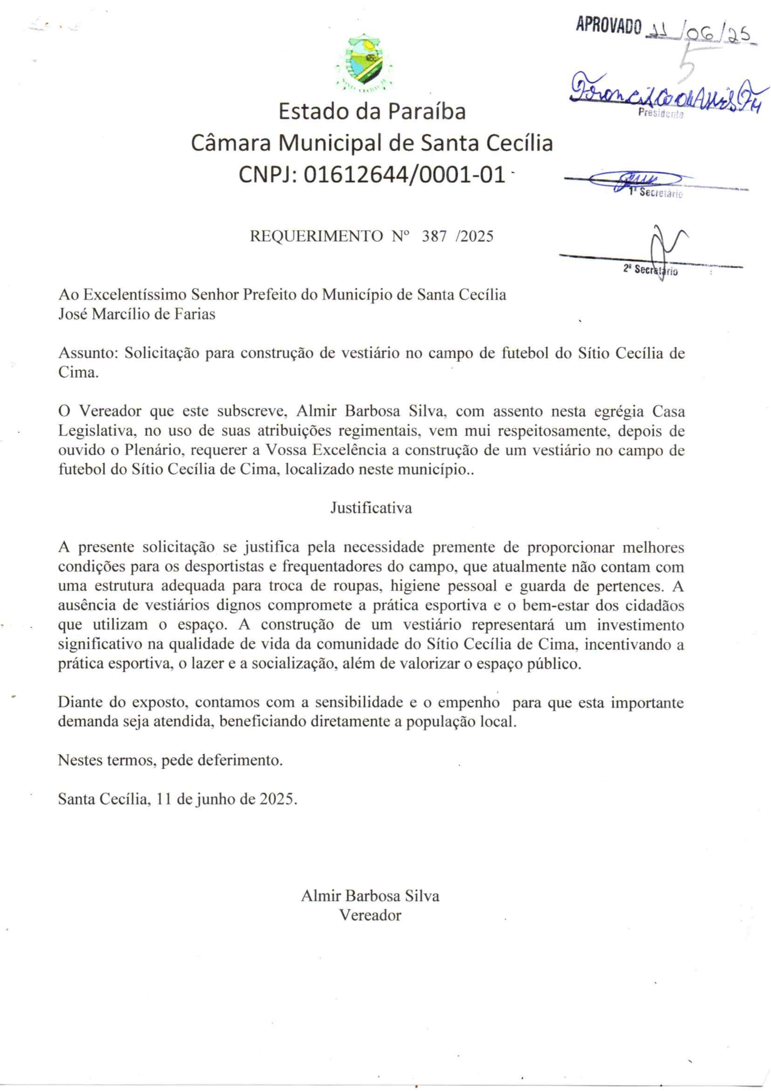 Requerimento nº 387/2025