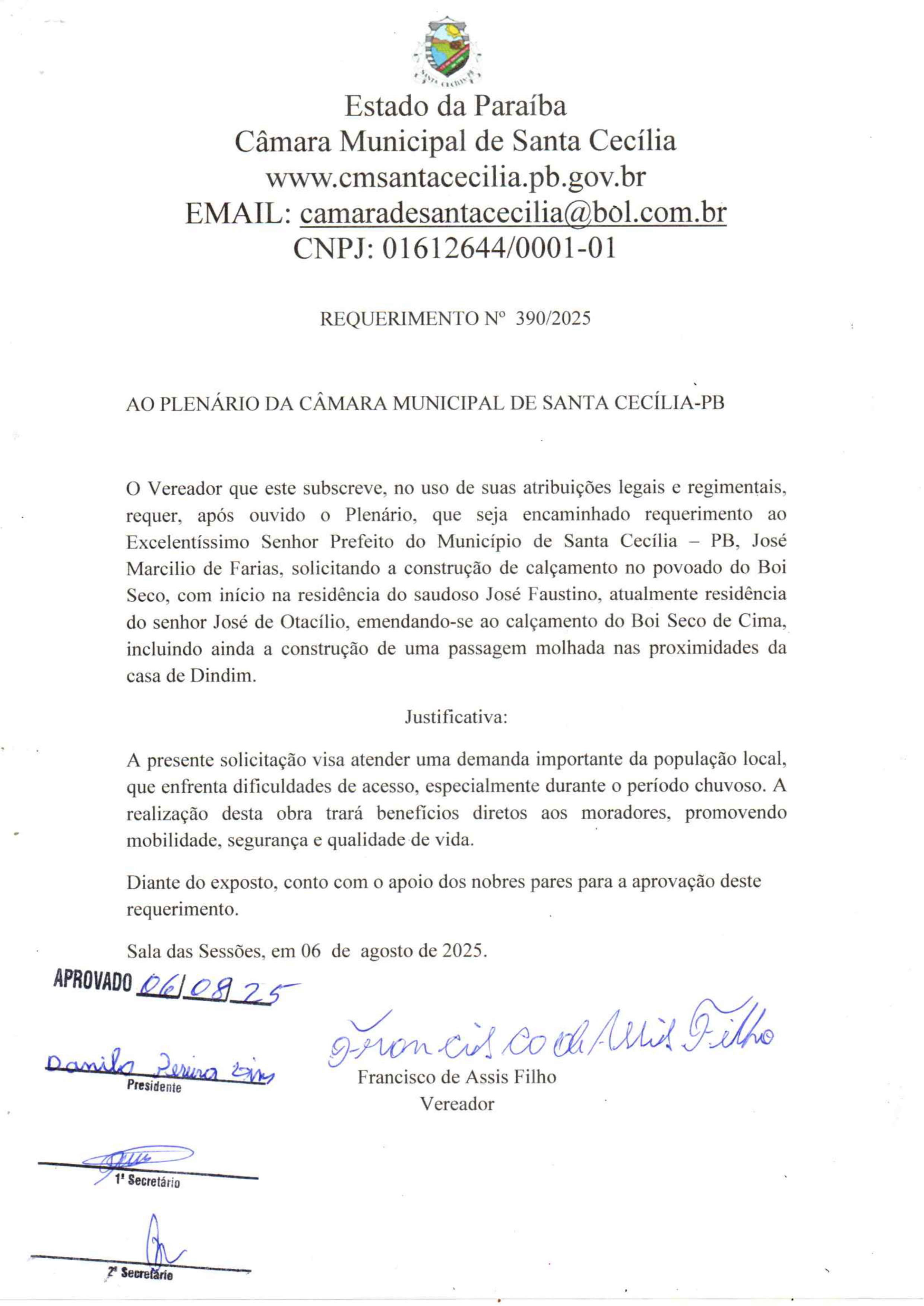 Requerimento nº 390/2025