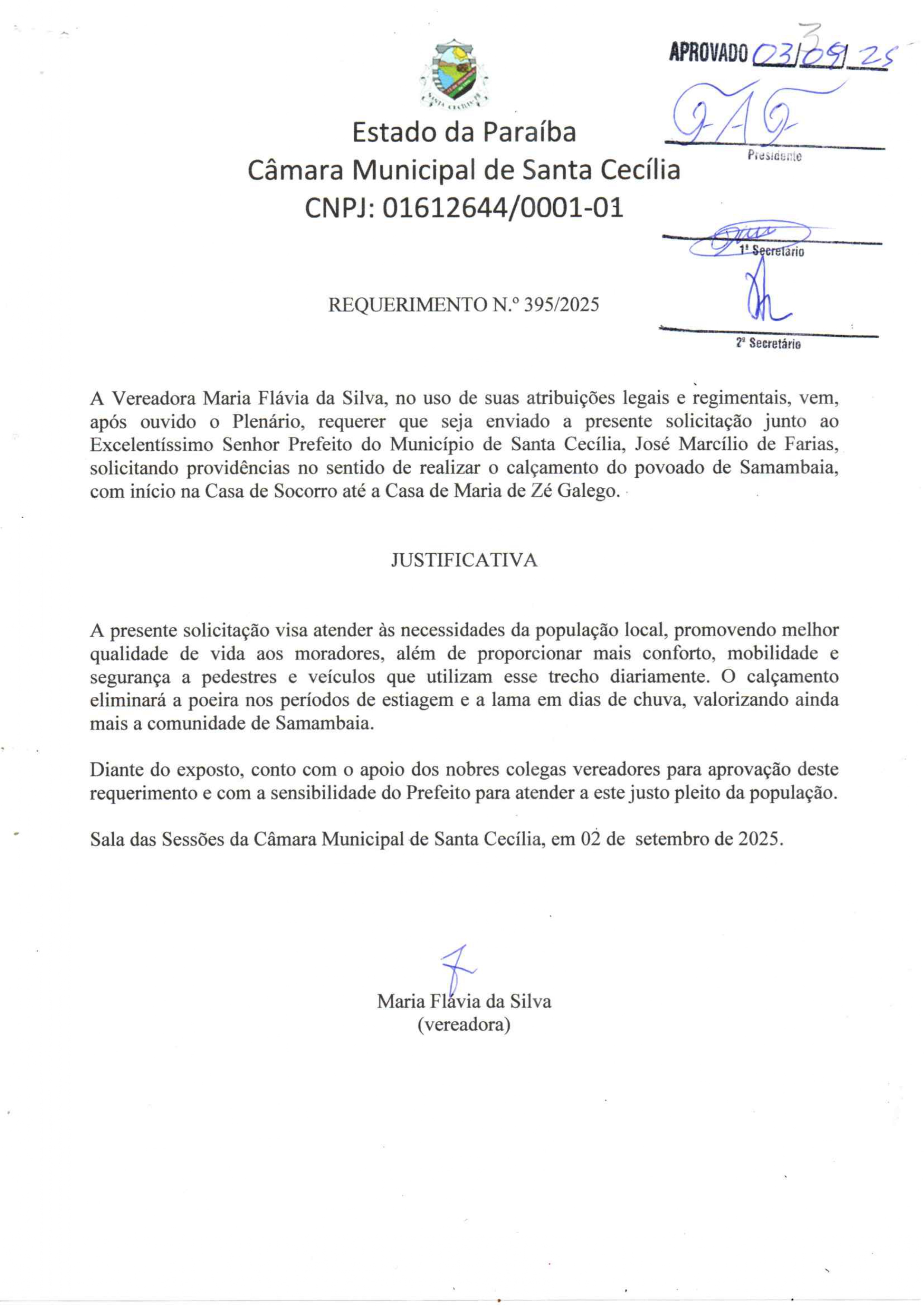 Requerimento nº 395/2025
