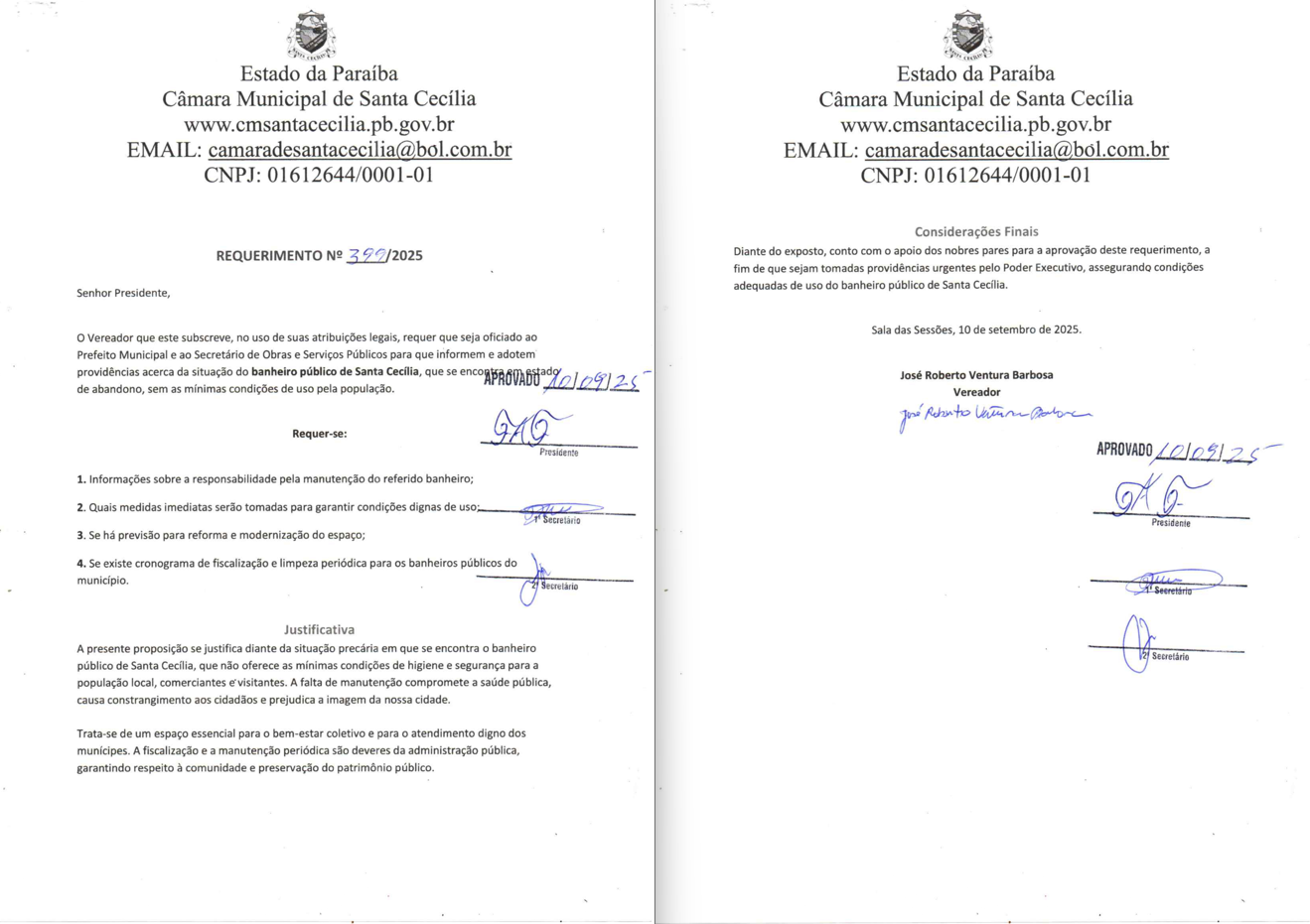 Requerimento nº 399/2025