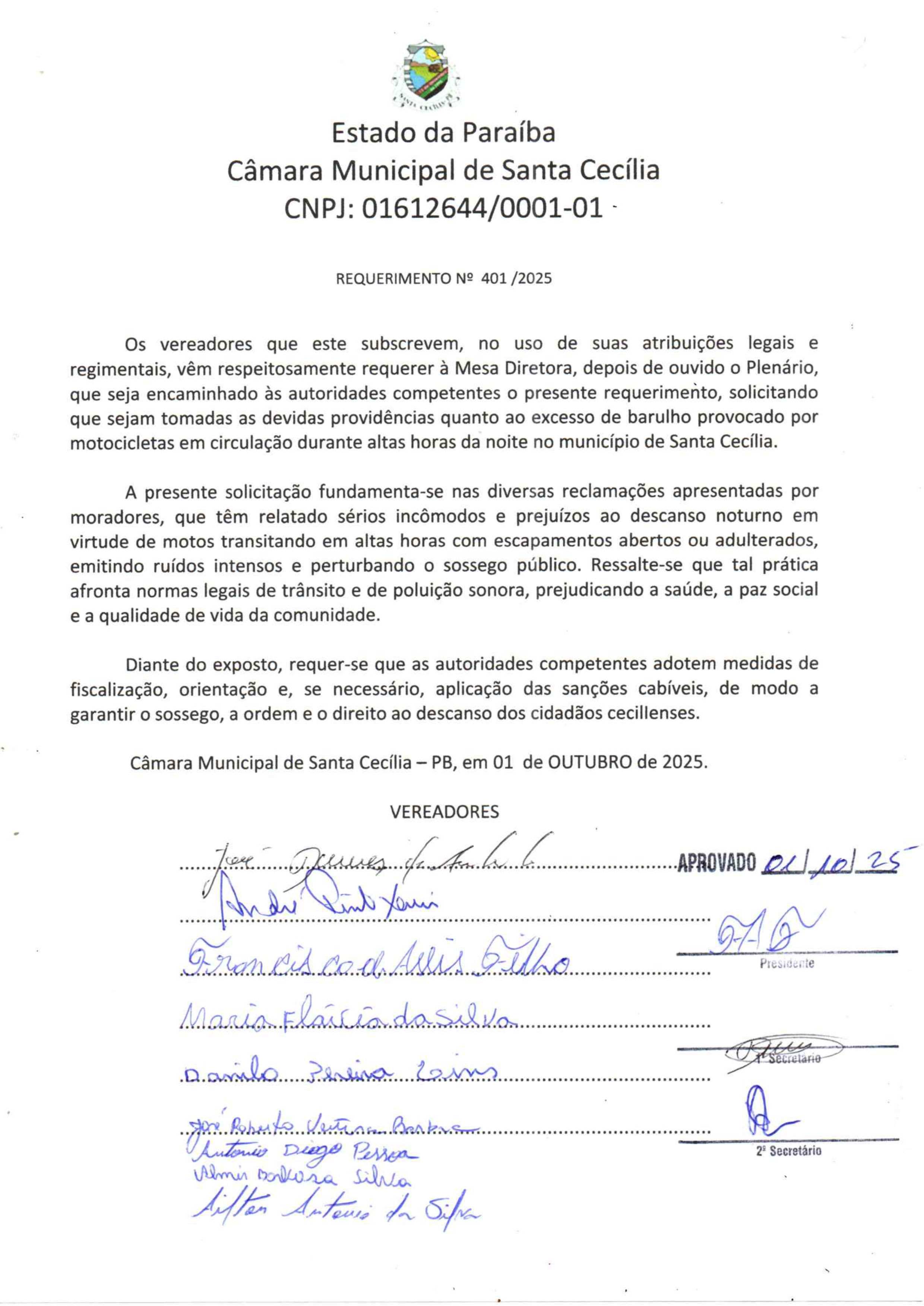 Requerimento nº 401/2025