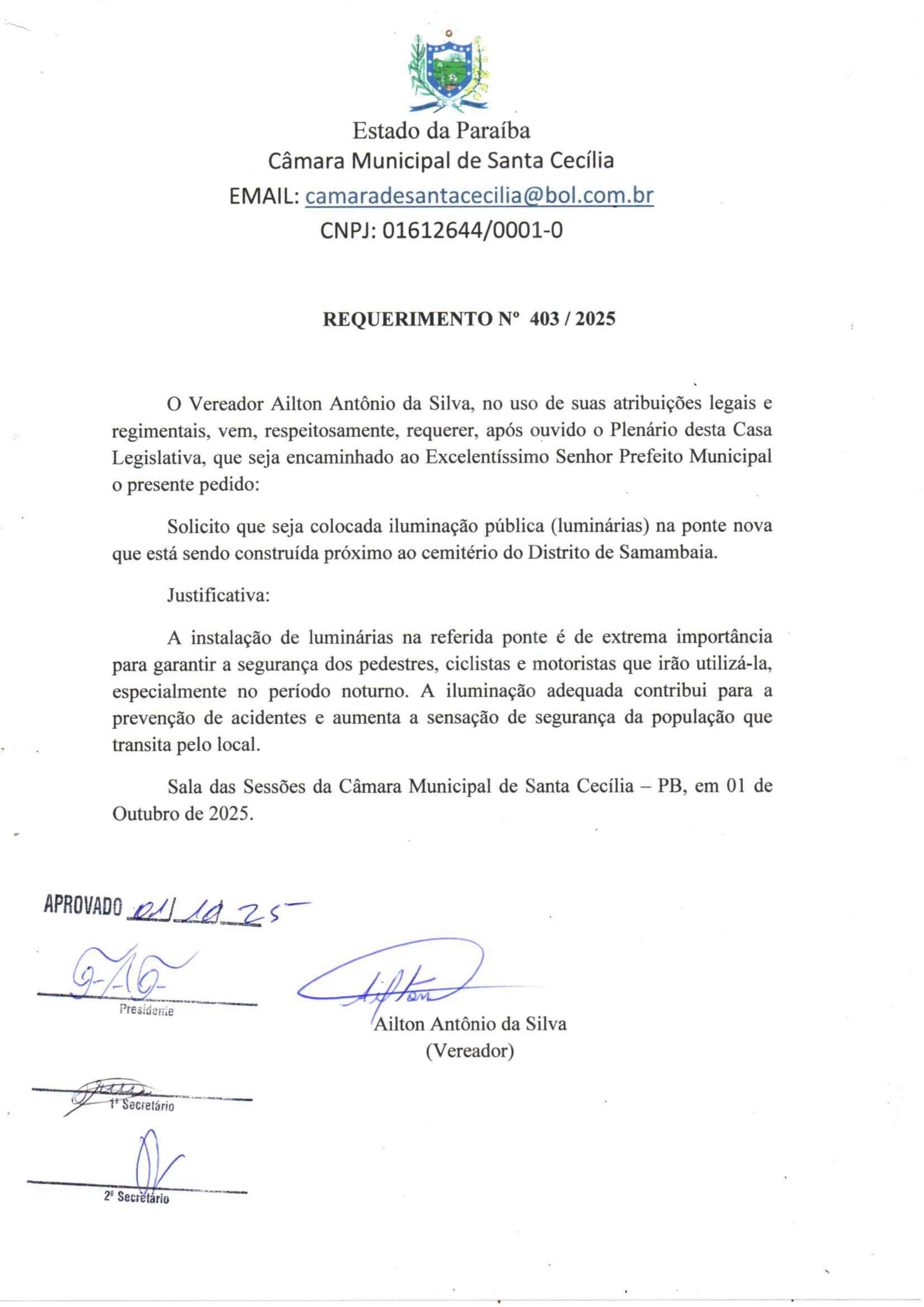 Requerimento nº 403/2025