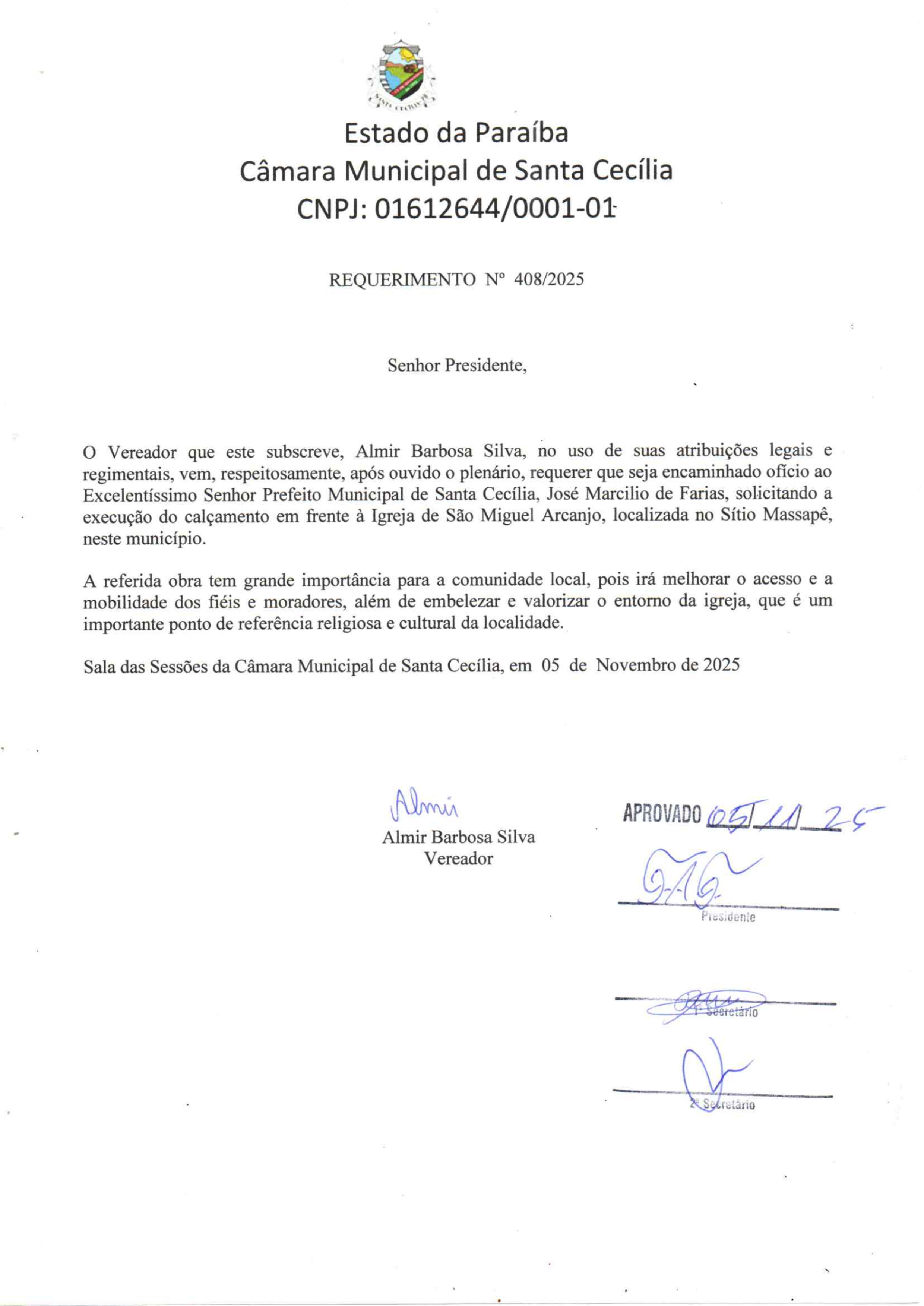 Requerimento nº 408/2025